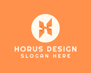 Orange Letter H logo design