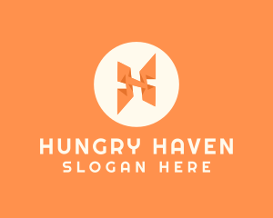 Orange Letter H logo design