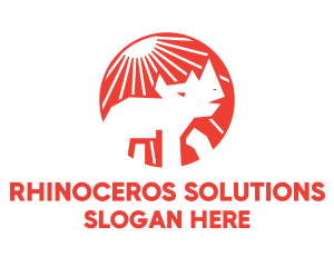 Rhinoceros - Wild Rhinoceros Safari logo design