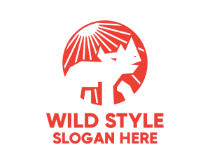 Wild Rhinoceros Safari logo design