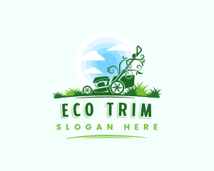 Lawn Mower Grass Landscaping logo design