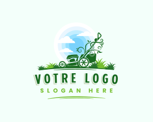 Grass - Lawn Mower Grass Landscaping logo design