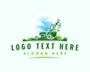 Greenery - Lawn Mower Grass Landscaping logo design