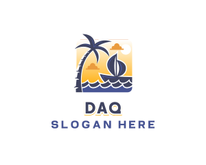 Tropical Sea Boat Logo