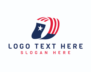 Election - Patriotic Flag Letter D logo design