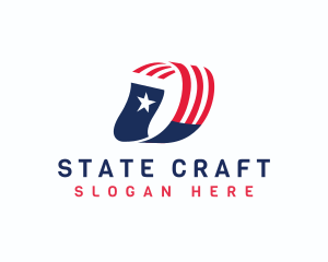 State - Patriotic Flag Letter D logo design