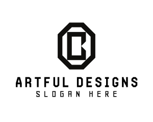 Geometric Octagon Letter C logo design