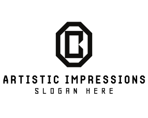 Geometric Octagon Letter C logo design