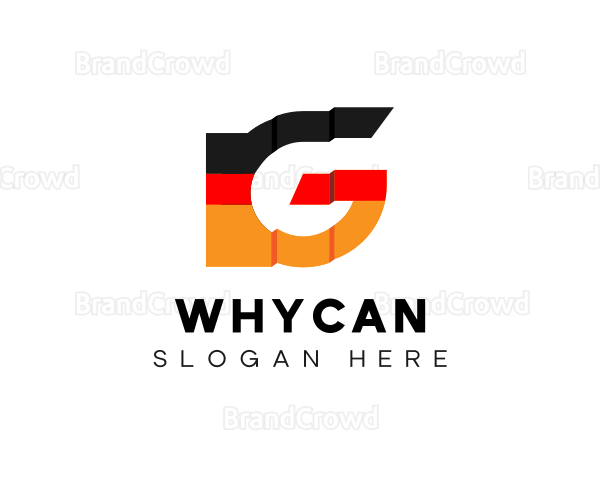 German Flag Letter G Logo