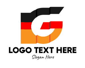 Deutschland - German Flag Letter G logo design