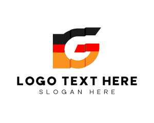 German Flag - German Flag Letter G logo design