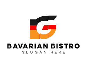 German - German Flag Letter G logo design