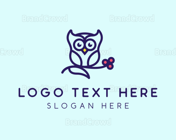 Cute Owl Bird Logo