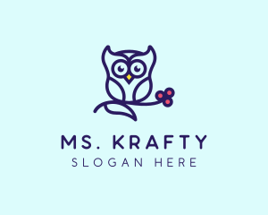 Cute Owl Bird Logo