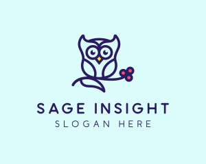 Wisdom - Cute Owl Bird logo design