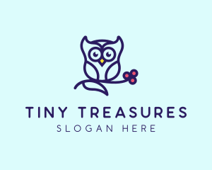 Small - Cute Owl Bird logo design