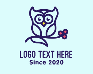 Cute Purple Owl Logo