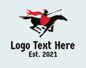 Horseback - Running Horse Knight logo design