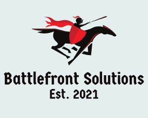 War - Running Horse Knight logo design