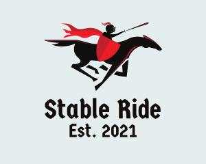 Horseback - Running Horse Knight logo design