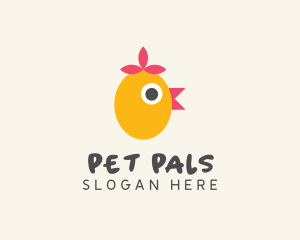 Modern Geometric Chicken logo design