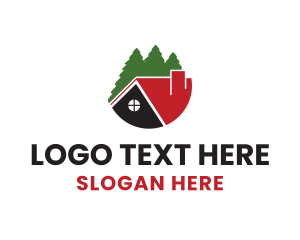 Lodge - House Roof Trees logo design