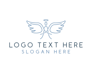 Heaven - Halo Angel Wing logo design