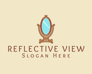 Mirror - Antique Elegant Vanity Mirror logo design