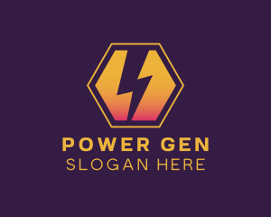 Generator - Lightning Bolt Hexagon logo design