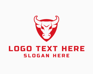 Bison - Fierce Bull Head logo design