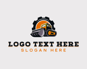 Skid Steer - Excavator Gear Machine logo design