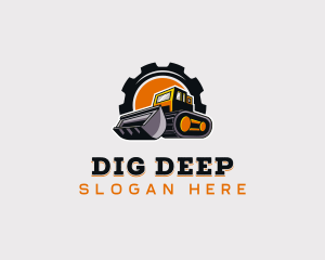 Excavator Gear Machine logo design