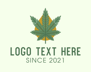 Hemp - Marijuana Droplet Extract logo design