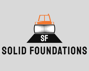 Steamroller - Construction Road Roller logo design