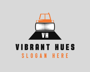 Construction Road Roller logo design