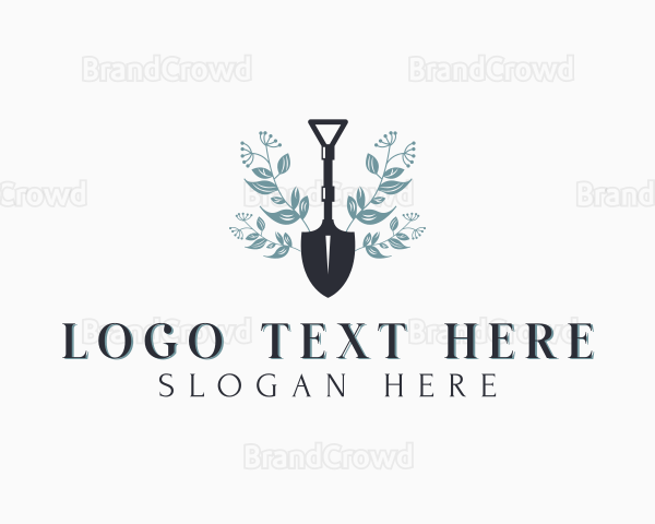 Floral Gardening Shovel Logo