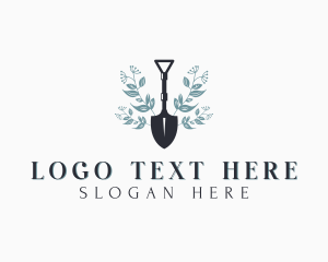Landscaping - Floral Gardening Shovel logo design