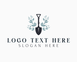 Floral Gardening Shovel Logo