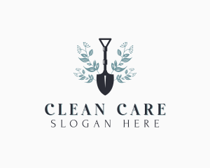 Floral Gardening Shovel logo design