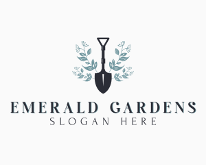 Floral Gardening Shovel logo design