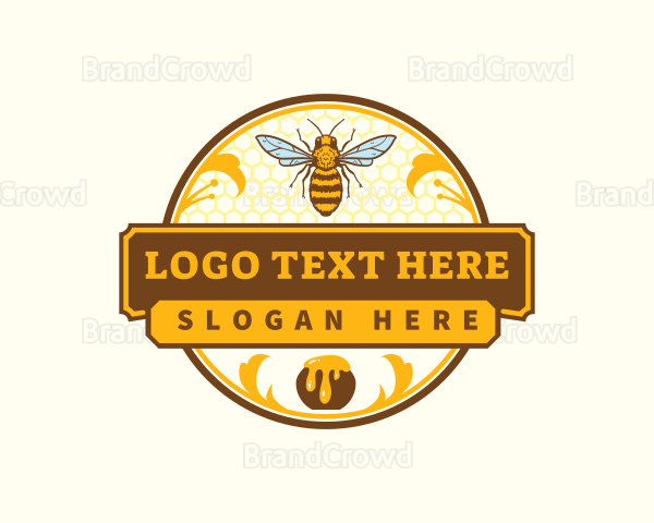 Honey Bee Honeycomb Logo