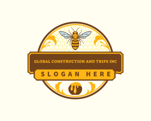 Organic - Honey Bee Honeycomb logo design