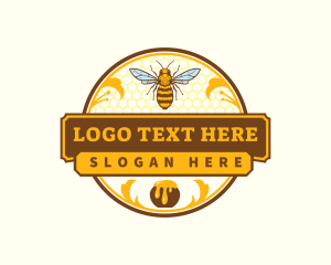 Honey Bee Honeycomb Logo