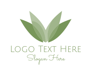 Vegan - Green Nature Leaves logo design