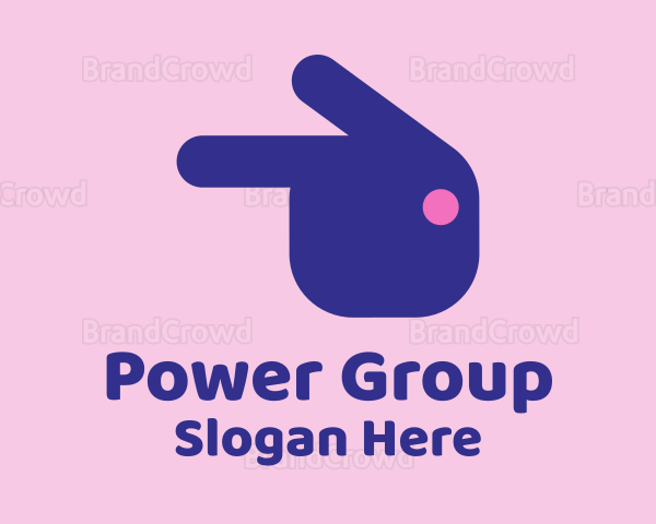 Pointing Rabbit Head Logo