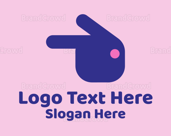 Pointing Rabbit Head Logo