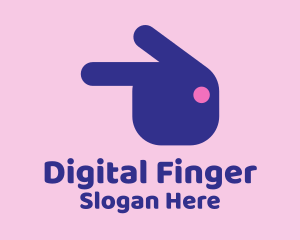 Finger - Pointing Rabbit Head logo design