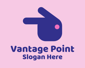 Point - Pointing Rabbit Head logo design
