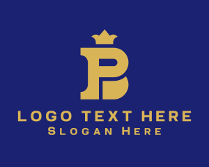 Gold - Royal Crown Hotel Letter PB logo design