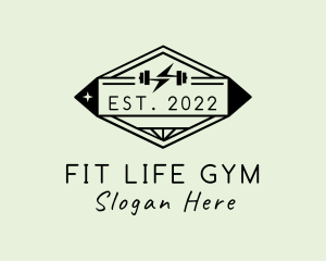 Gym - Fitness Barbell Gym logo design